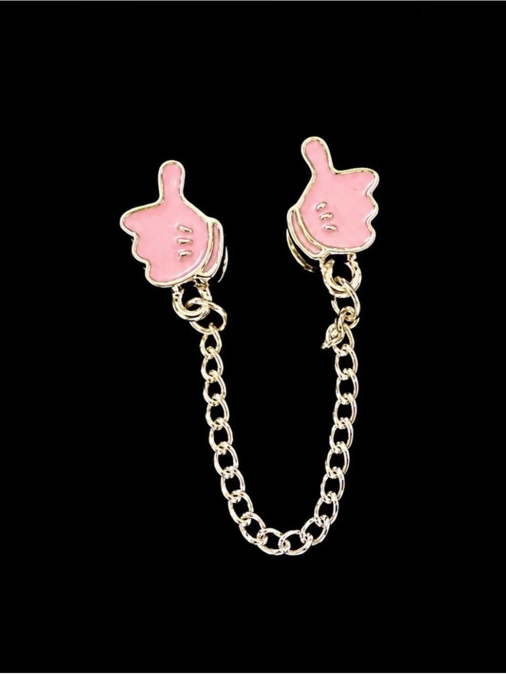 Pink Thumbs-Up Chain Kids Earring Connector